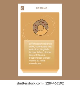 Doughnut mobile vertical banner design design. Vector