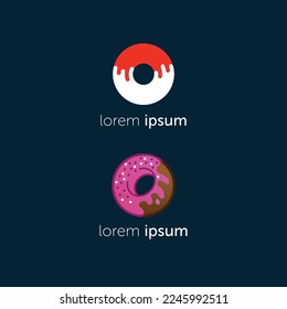 Doughnut O Letter Logo Food Company Illustration 