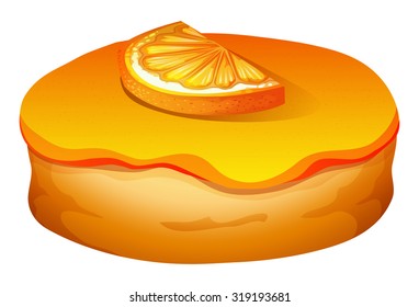 Doughnut with orange frosting illustration