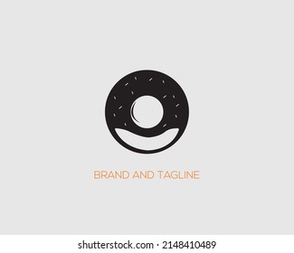 Doughnut Outline Icon. Donut Line Art Logo. Vector Illustration.