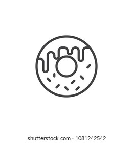 Doughnut outline icon. linear style sign for mobile concept and web design. Donut simple line vector icon. Symbol, logo illustration. Pixel perfect vector graphics