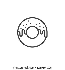 Doughnut outline icon. linear style sign for mobile concept and web design. Donut simple line vector icon. Symbol, logo illustration. Pixel perfect vector graphics