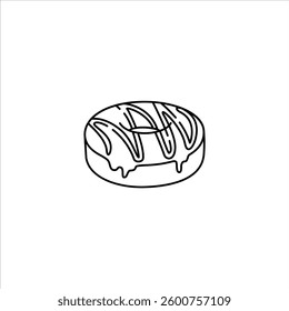 doughnut outline illustration. bakery line illustration