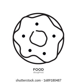 Doughnut outline. Isolated doughnut on white background