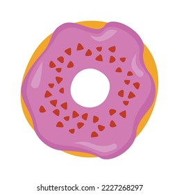Doughnut mit rosafarbener Verglasung Symbol Veredelungserzeugnisse