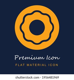 Doughnut premium material ui ux isolated vector icon in navy blue and orange colors