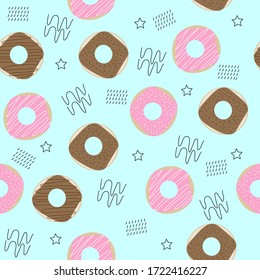 doughnut seamless pattern background vector art design