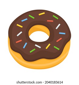 Doughnut Sign Emoji Icon Illustration. Breakfast Dessert Vector Symbol Emoticon Design Clip Art Sign Comic Style.