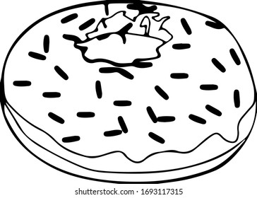 Doughnut silhouette outline vector graphics