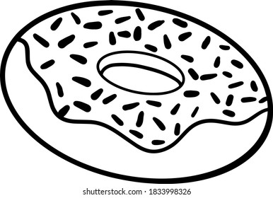 Black Line Doughnut Icon Images Stock Photos Vectors Shutterstock