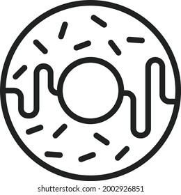 Doughnut sprinkled icon vector image. Can also be used for Physical Fitness. Suitable for mobile apps, web apps and print media.