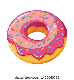 Doughnut with sprinkles isolated illustration on white background
