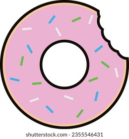 doughnut, sugar sprinkles, vector, icon, breakfast, dessert - sweet food, fast food restaurant, food