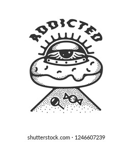 Doughnut ufo easy editable vector