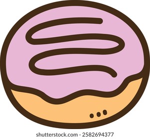 Doughnut vector doodle illustration and graphic