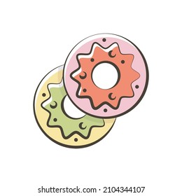 Doughnut vector Filled Outline Icon Design illustration. Food and Drink Symbol on White background EPS 10 File