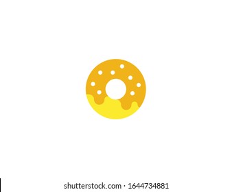 Doughnut vector icon. Isolated donut cake flat illustration 