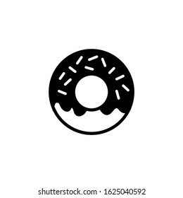 Doughnut vector icon in outline, black flat shape on white background