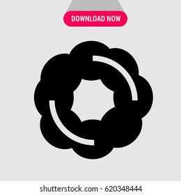 Doughnut Vector Icon, The symbol of round delicious donut. Simple, modern flat vector illustration for mobile app, website or desktop app  