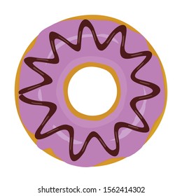 Doughnut vector icon.Cartoon vector icon isolated on white background doughnut.