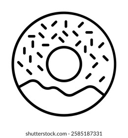 Doughnut Vector Line Icon Design
