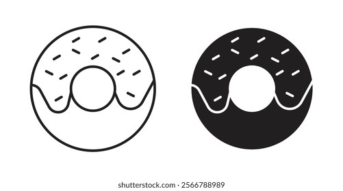 Doughnut vector line icon illustration