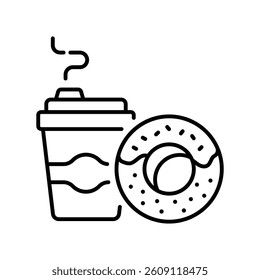 Doughnut vector outline icon. EPS 10 file