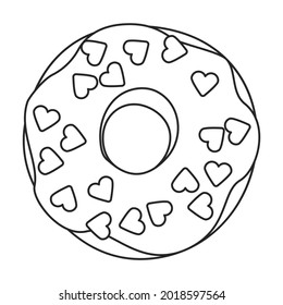 Doughnut vector outline icon. Vector illustration donut on white background. Isolated outline illustration icon of doughnut.