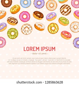 doughnut vector set, colorful tasty sweets illustration