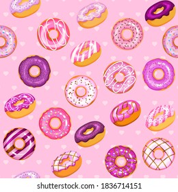 Doughnut Vector Set, Dark Tasty Sweets Illustration