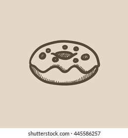 Doughnut Vektorgrafik Symbol einzeln auf Hintergrund. Hand gezeichnete Doughnut-Ikone. Doughnut Sketch Symbol für Infografik, Website oder App.
