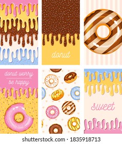 doughnut vector template set, tasty sweets illustration