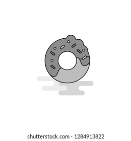 Doughnut Web Icon. Flat Line Filled Gray Icon Vector