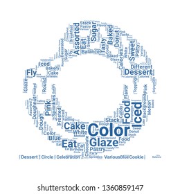 doughnut word cloud. tag cloud about doughnut.