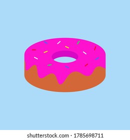 Doughnut.flat vector graphic in white background