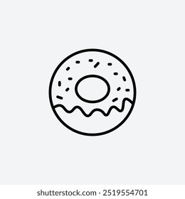 Icono de Vector de línea de rosquilla. EPS 10