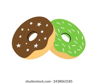 Doughnuts. Bakery sweet pastry food. Vector illustration.