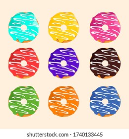 Donuts Design Vektor Illustration Lebensmittel