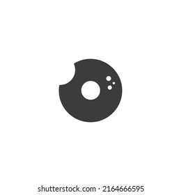 Doughnuts Icon Isolated on Black and White Vector Graphic