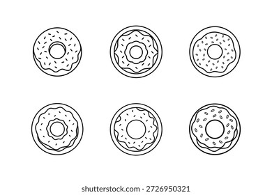ícone de rosquinhas ilustração vetorial de arte de linha isolada