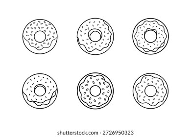 Donuts Symbol Linie Kunst Vektorgrafik einzeln