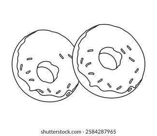 doughnuts line art vector illustration outline design