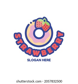 Doughnuts logo design template for fast food or breakfast cafe business brand identity