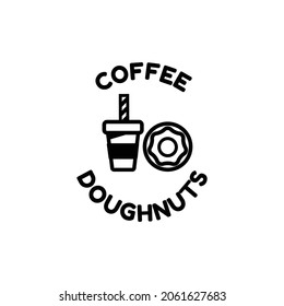 Doughnuts logo design template for fast food or breakfast cafe business brand identity