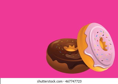 Doughnuts on white background