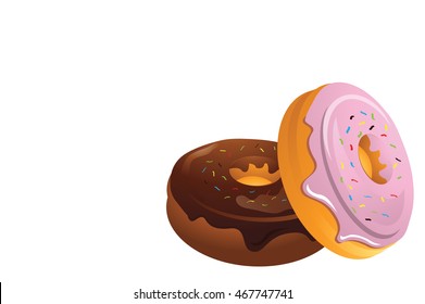 Doughnuts on white background
