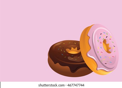 Doughnuts on white background