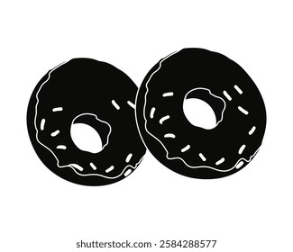 doughnuts silhouette vector illustration icon type design