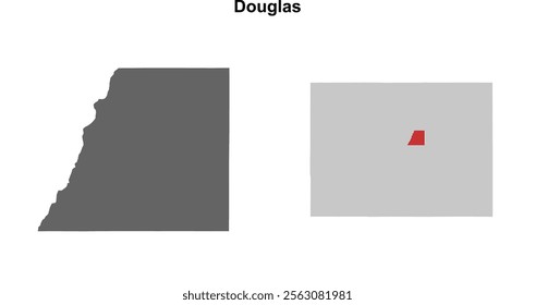 Douglas County (Colorado) blank outline map set