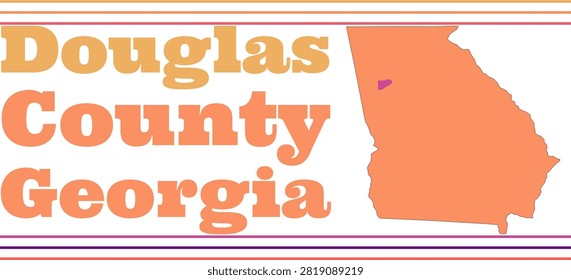 Douglas County Georgia Highlighted on State Map
